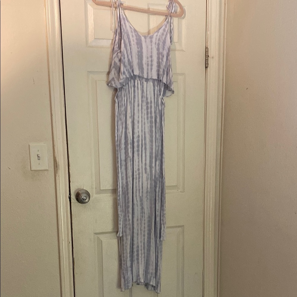 Lovely ❣️ melody Blue and White Tie-Dye Maxi Dress size S